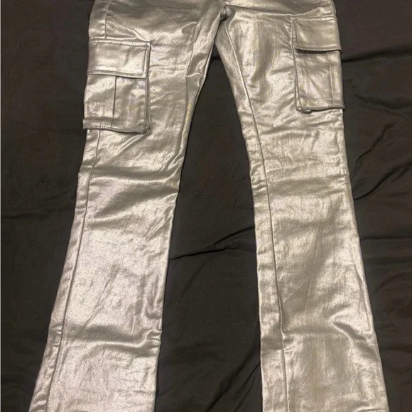 Valabasas Silver Wax Denim Jean 2 piece set - Picture 3 of 5